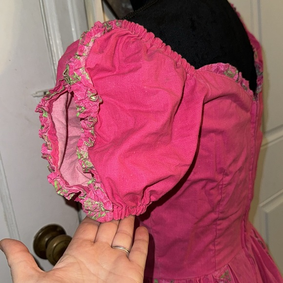 Vintage hot pink square dancing dress! Size SM. Excellent shape! #squaredance - Picture 7 of 11